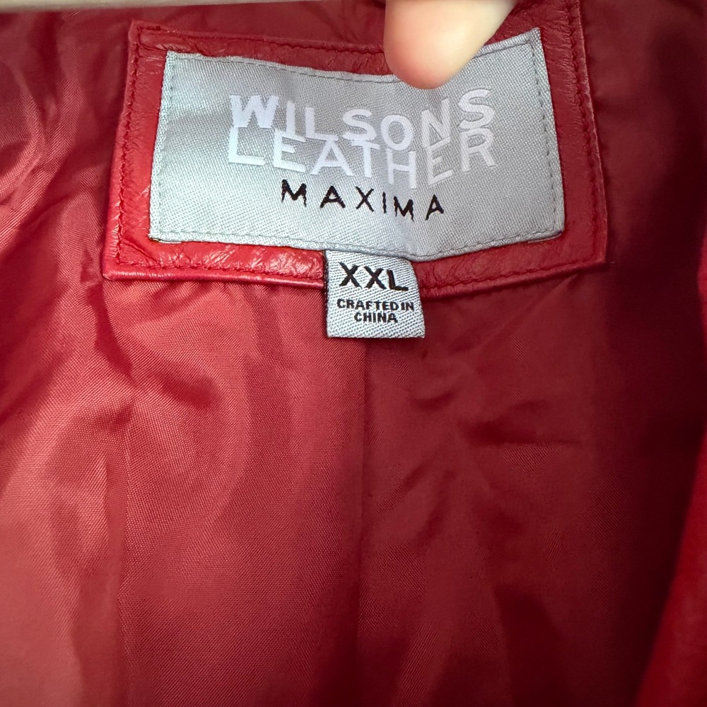 Vintage Wilsons Leather Maxima Red Genuine Leather Jacket Blazer Womens XXL - Picture 3 of 8